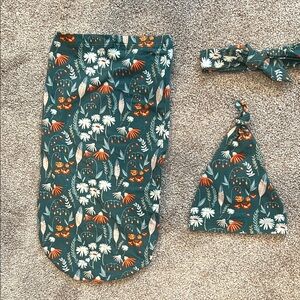 NEW Baby Floral Accessory Set - Green and Orange